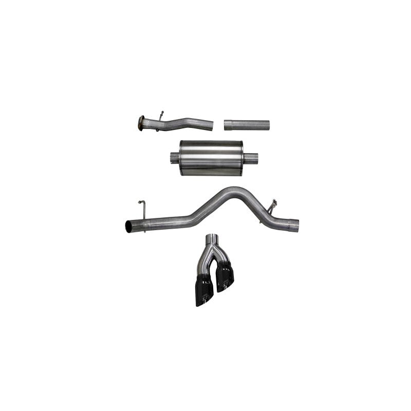 Corsa Sport Cat-Back exhaust system 14745BLK with single rear exit black tips for 2017-2022 Chevrolet Colorado.