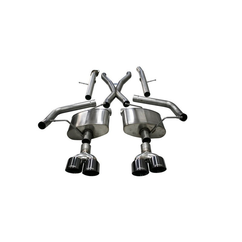 Corsa Performance Xtreme dual rear exit cat-back exhaust system with 4.5-inch black tips for Jeep Trackhawk.