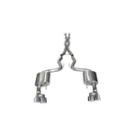Corsa 3-inch 304 stainless steel cat-back exhaust system with 4-inch polished dual-walled tips for 5.0L Ford Mustang