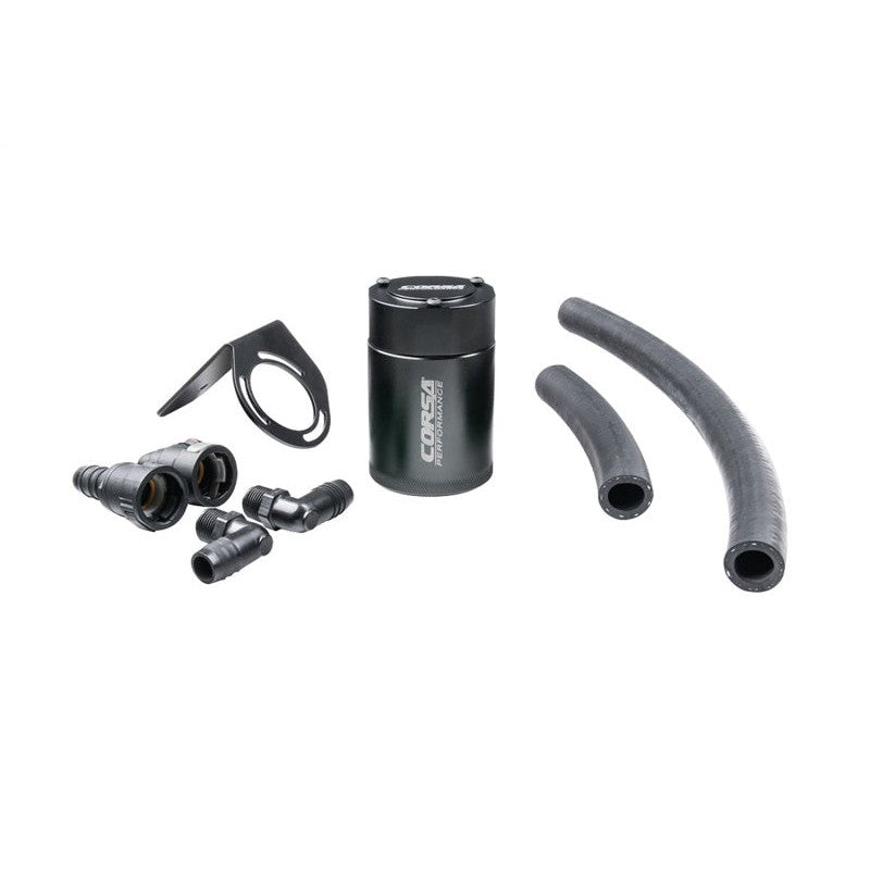 CORSA Performance 6061 aluminum oil catch can with hoses and mounting bracket for 2018-2023 Ford Mustang GT