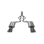 Corsa 3-inch 304 stainless steel cat-back exhaust with dual 4-inch gunmetal PVD tips for 2018-2023 Ford Mustang GT.