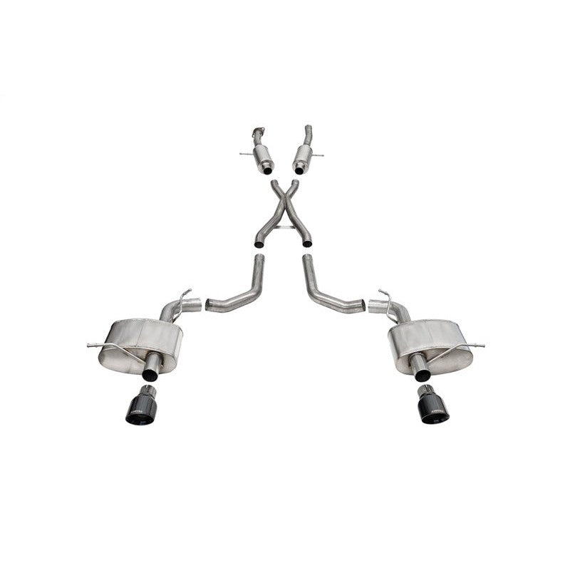 Corsa Performance 2.75-inch Xtreme cat-back exhaust system with dual 4.5-inch black PVD tips for Dodge Durango SRT 392