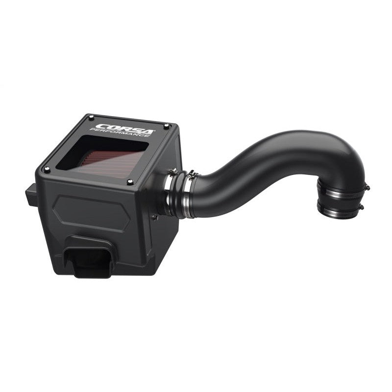 Corsa Performance cold air intake system with DryTech 3D air filter and smoked acrylic airbox lid for 5.7L Ram 1500