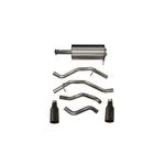 Corsa cat-back exhaust system for Ram 1500 with dual rear exit 5-inch black Cerakote tips.
