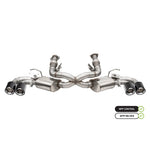 Corsa 3-inch valved cat-back exhaust for C8 Corvette with carbon fiber tips and cast valve assemblies