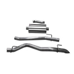 Corsa 304 stainless steel cat-back exhaust for Jeep Gladiator JT with 3-inch mandrel-bent piping and turn down tip.
