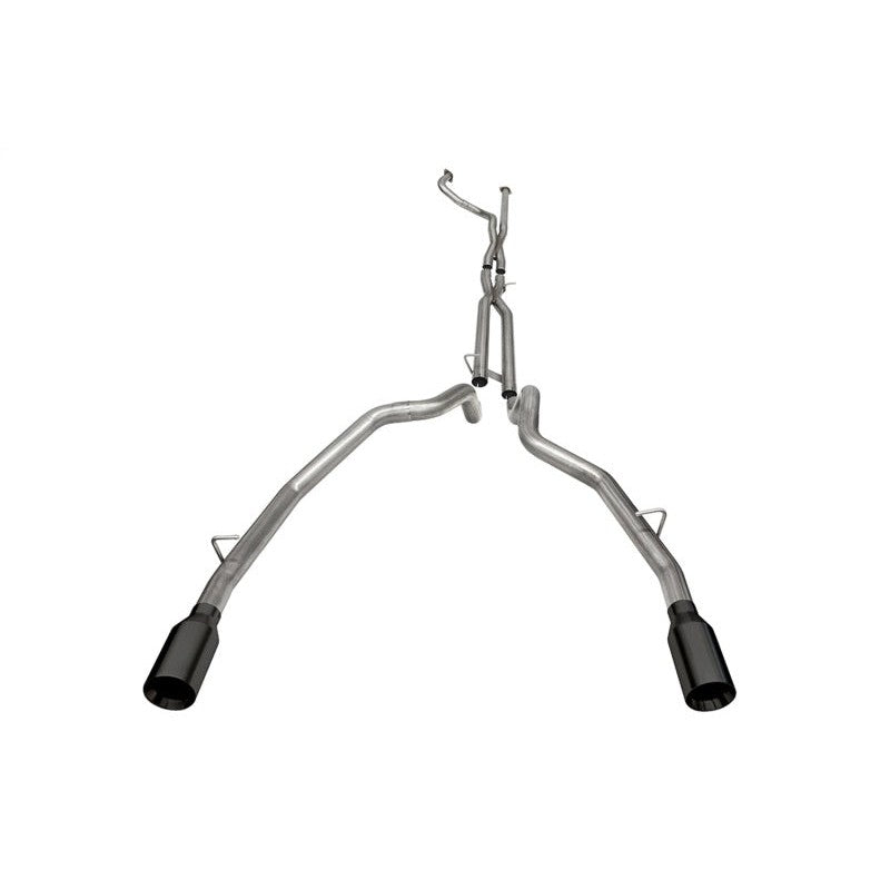 CORSA Baja Series 3-inch 304 stainless steel cat-back exhaust system with 5-inch black powder coat tips for Ram TRX.
