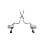 Corsa Xtreme cat-back exhaust system for Durango Hellcat featuring 304 stainless piping and dual 4.5-inch black PVD tips.