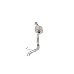 Corsa 304 stainless steel cat-back exhaust system with center-mounted muffler and turndown tip for Ford Bronco.