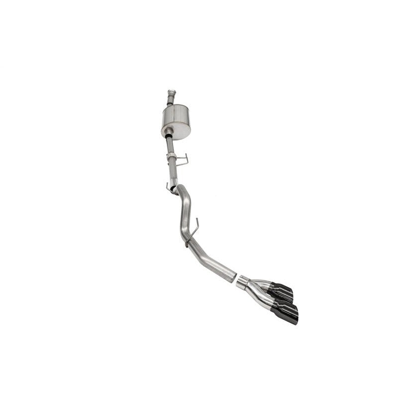 Corsa Sport Cat-Back exhaust system with 304 stainless steel piping and black slash-cut tip for Ford F-150