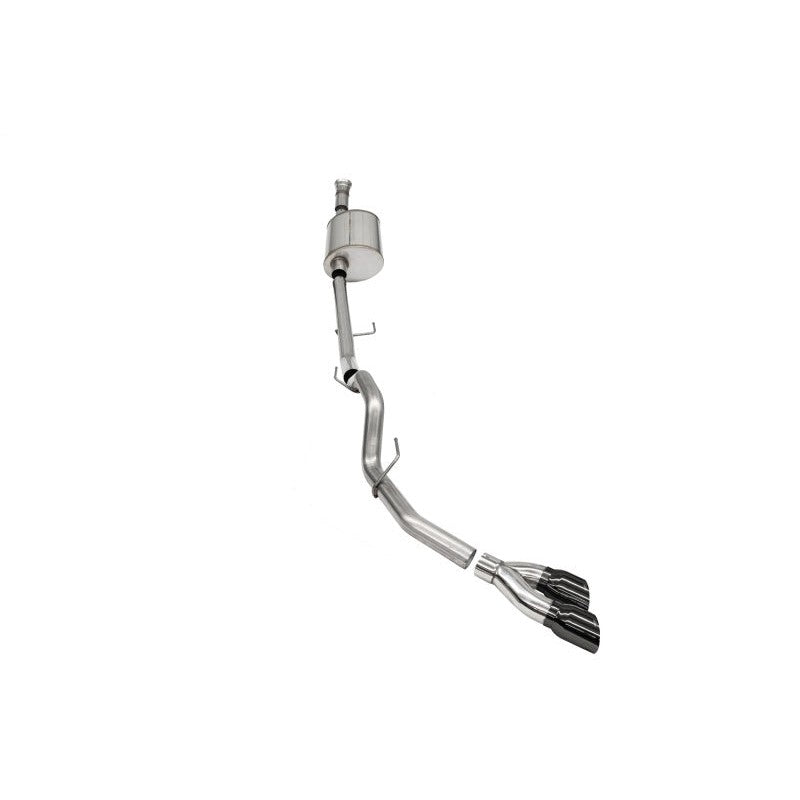 Corsa Performance Sport cat-back exhaust with black PVD tips and 3.5-inch 304 stainless steel piping for 2021-2025 Ford F-150.
