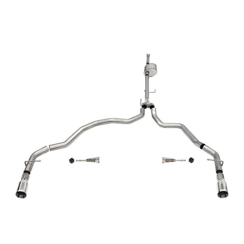 Corsa Performance Xtreme cat-back exhaust system with polished dual rear exit tips for 2021-2025 Ford F-150 5.0L