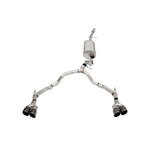 Corsa Sport Cat-Back exhaust system with 304 stainless steel piping and dual 4-inch black dual-wall Pro Series tips.