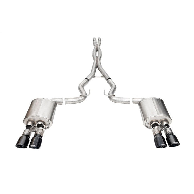 Corsa 3-inch 304 stainless steel cat-back exhaust with twin 4-inch black dual-wall tips for 2024 Ford Mustang GT
