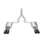 Corsa 3-inch stainless steel cat-back exhaust system with twin 4-inch black dual-wall tips for 2024-2025 Mustang GT.