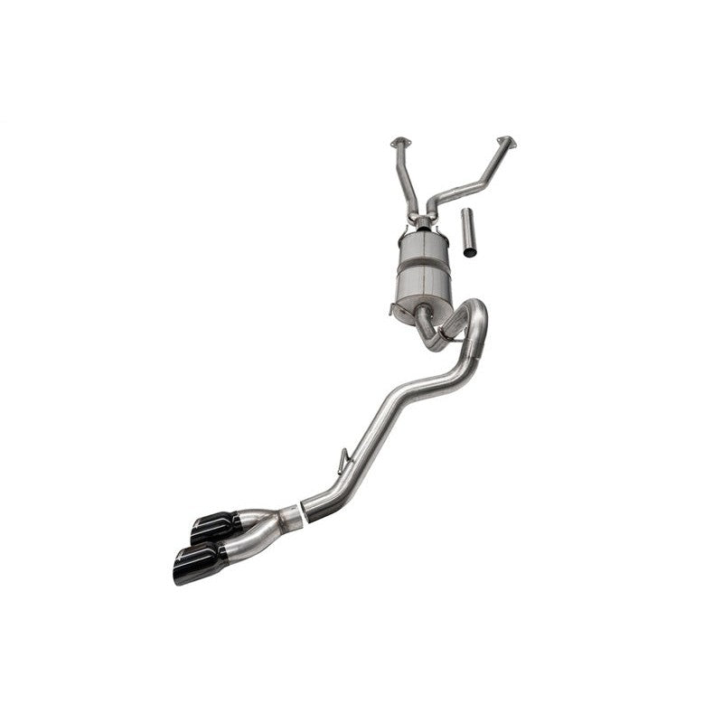 Corsa 3-inch cat-back exhaust for 2022-2025 Toyota Tundra with twin 4-inch black PVD slash-cut tips