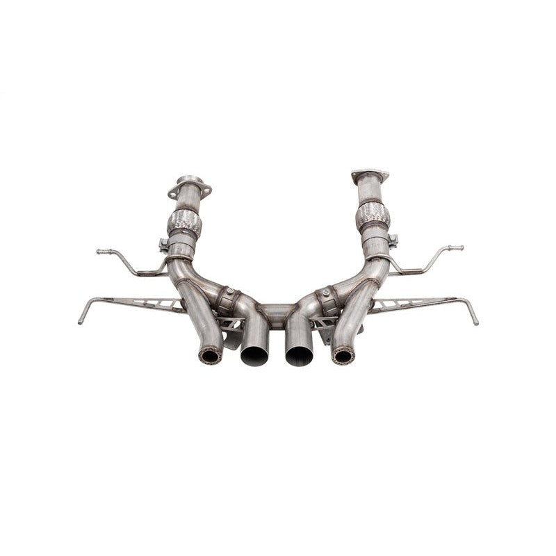 Corsa Performance Track Series 3-inch 304 stainless steel valved cat-back muffler delete exhaust system.