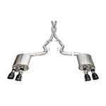 Corsa 3-inch 304 stainless steel cat-back exhaust with black PVD slash-cut tips for 2024-2025 Ford Mustang Dark Horse.