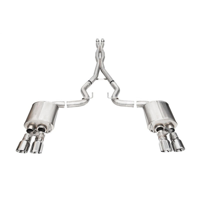 Corsa 3.0 inch stainless steel cat-back exhaust system with Double Helixx X-pipe and twin 4.0 inch polished tips