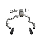 CORSA 3.0 inch 304 stainless steel cat-back exhaust system with 5 inch dual wall black tips for RAM 1500 RHO.