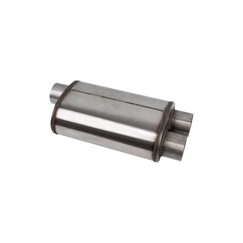 Corsa PRO-Series 304 stainless steel muffler featuring 3-inch single inlet and dual outlet configuration.