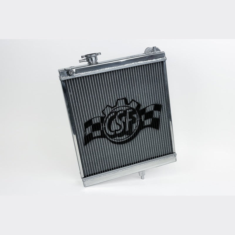 CSF 7228 polished aluminum half-size radiator for 2003-2007 Mitsubishi Lancer Evolution 7, 8, and 9