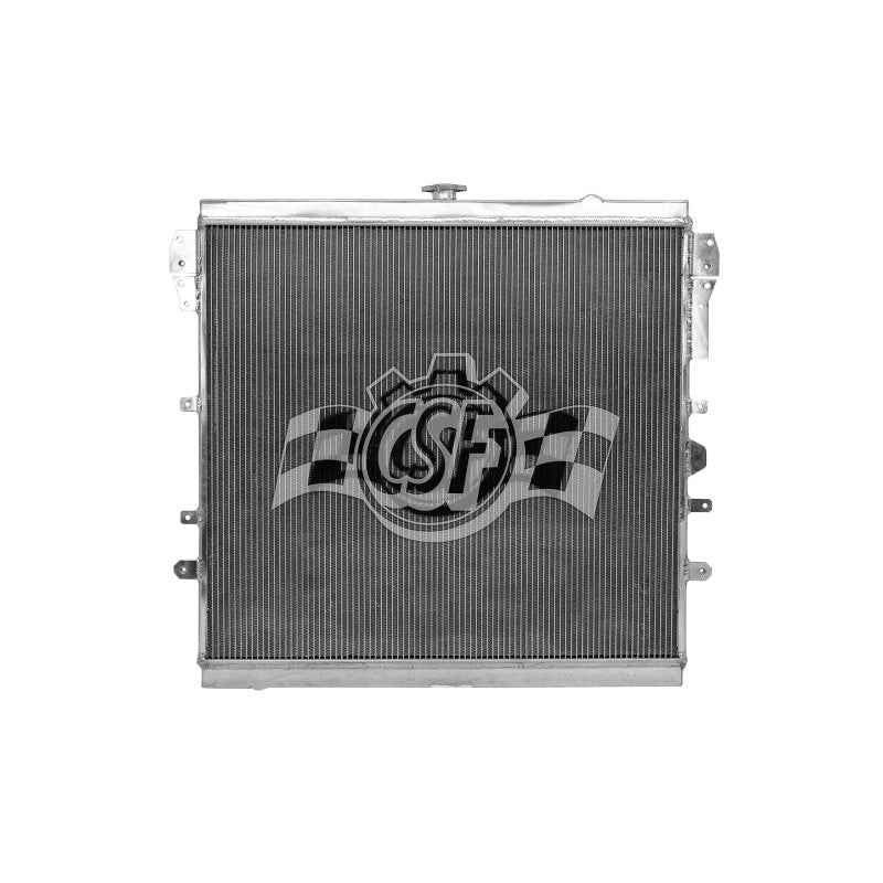 Polished all-aluminum 2-row performance radiator with B-tube technology and CNC-machined quick-connect fittings.