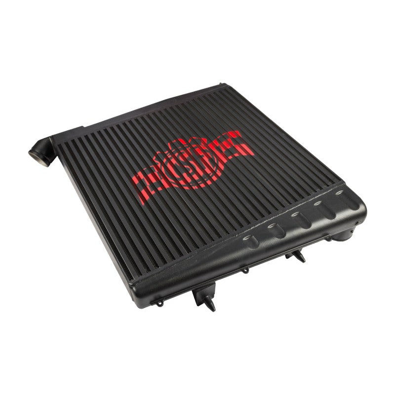 CSF 7105 black thermal coated heavy duty intercooler with cast aluminum end tanks for Ford 6.4L Super Duty.