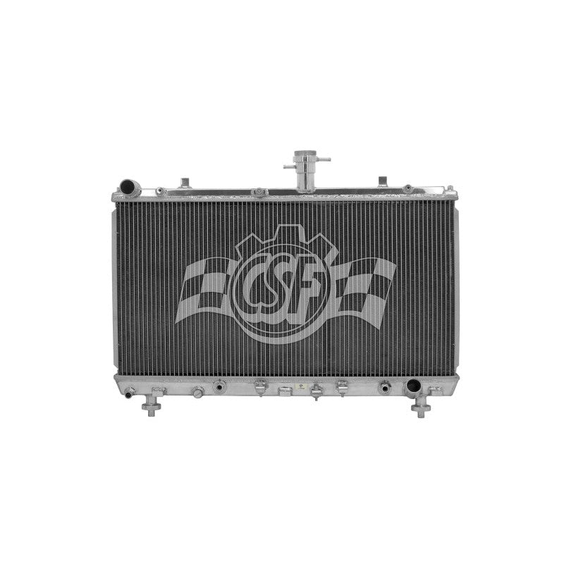 Polished all-aluminum 2-row performance radiator with B-Tube technology for 2012-2015 Chevrolet Camaro.