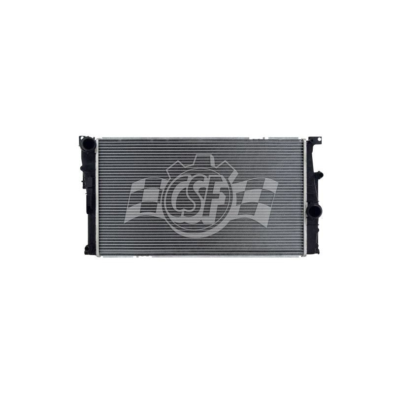 CSF 3829 replacement radiator for 2014-2016 BMW 2 Series (3.0L) featuring aluminum core and plastic tanks.