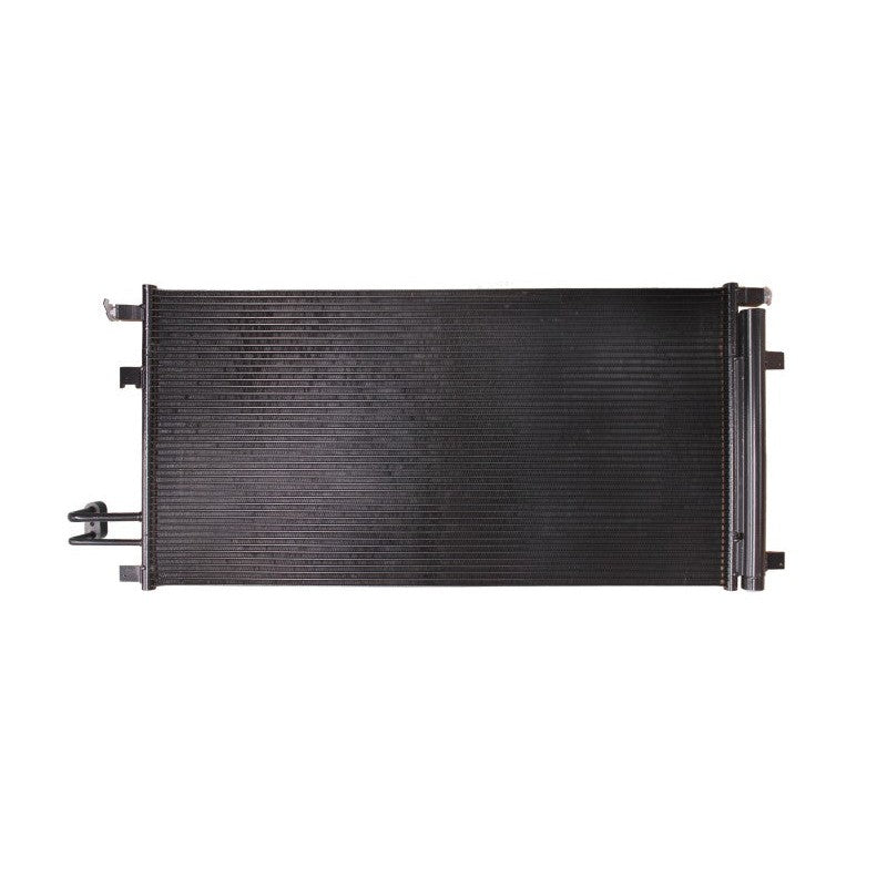 CSF 10695 aluminum A/C condenser for 2014-2019 GMC Sierra 1500 featuring parallel-flow cooling tubes and brackets.