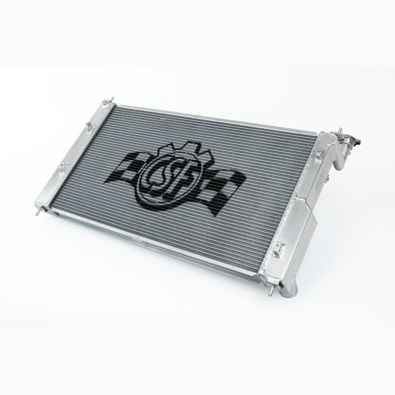 CSF 7216 all-aluminum 2-row performance radiator with satin finish and CNC-machined brackets