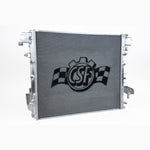 CSF 7340 all-aluminum heavy-duty 2-row radiator with TIG-welded tanks and 42mm core for Jeep Wrangler and Gladiator.
