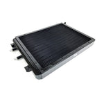 CSF 8075V satin black front mount heat exchanger with removable aluminum rock guard and B-tube core for BMW.