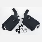 CSF crinkle black liquid-to-air charge-air-cooler set with integrated charge pipes for BMW S63 and S68 engines.