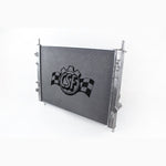 CSF 7073 all-aluminum 2-row performance radiator with satin finish and CNC machined quick-connect fittings