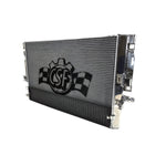 Polished aluminum CSF 8088 front mount heat exchanger with detachable black rock guard for Mercedes-Benz AMG 4.0L