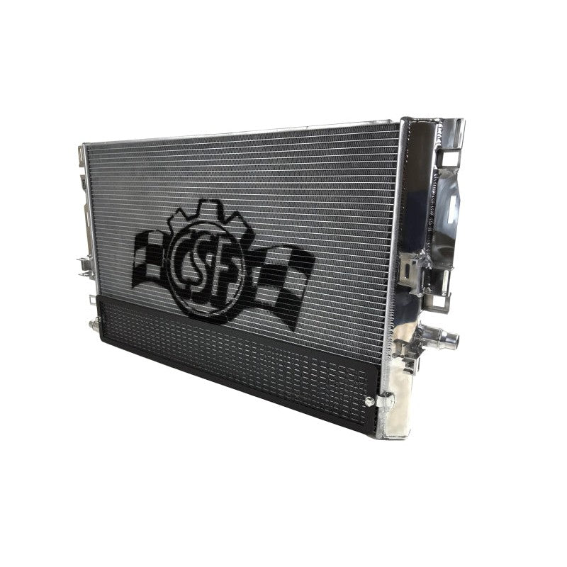 Polished aluminum CSF 8088 front mount heat exchanger with detachable black rock guard for Mercedes-Benz AMG 4.0L