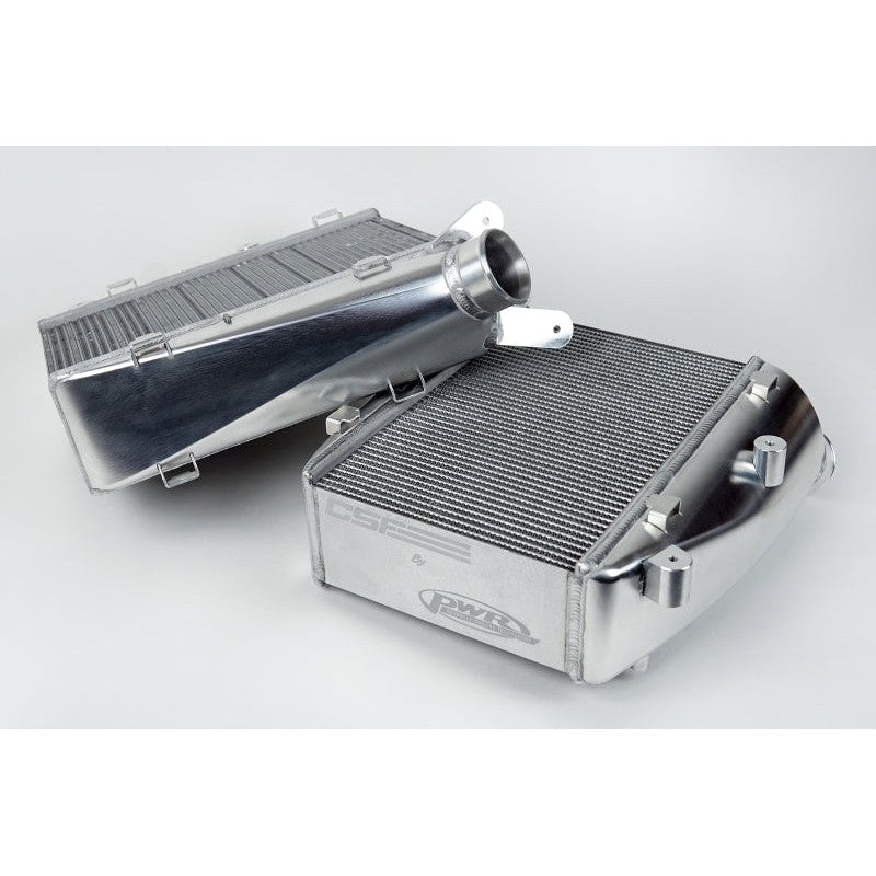 CSF High-Performance Intercooler System for Audi C8 RS6 and RS7 with billet aluminum end tanks and PWR cores.