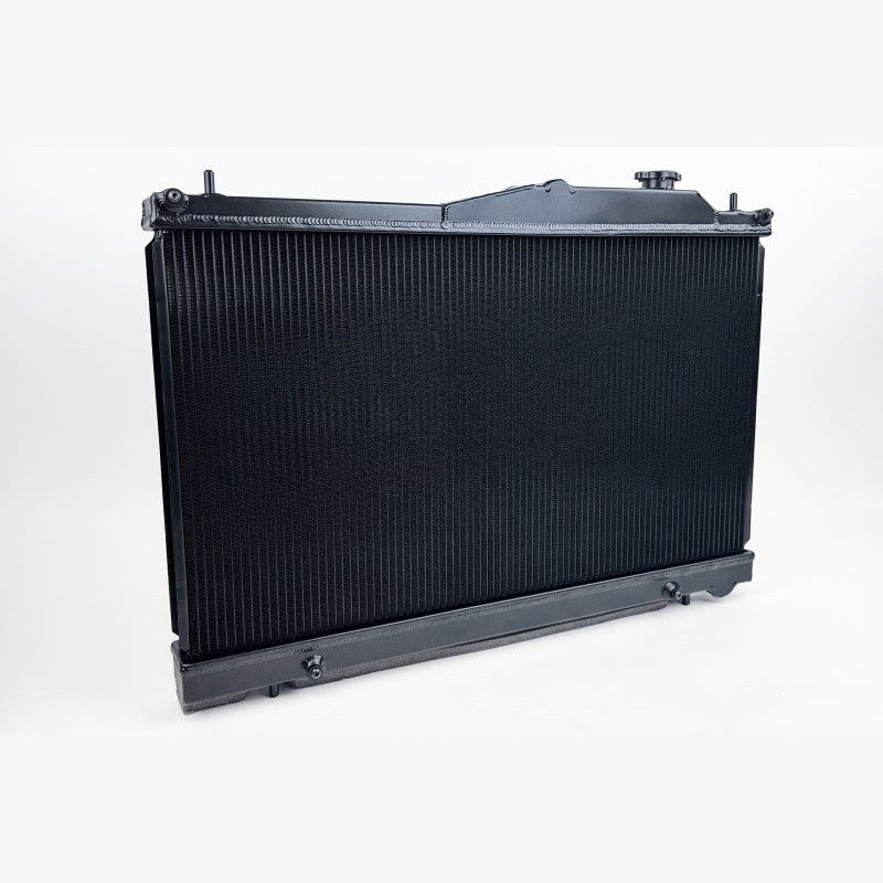 Satin black CSF 7224B all-aluminum radiator for 2022-2025 Subaru WRX featuring a 42mm dual-row core.