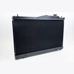 Satin black CSF 7224B all-aluminum radiator for 2022-2025 Subaru WRX featuring a 42mm dual-row core.