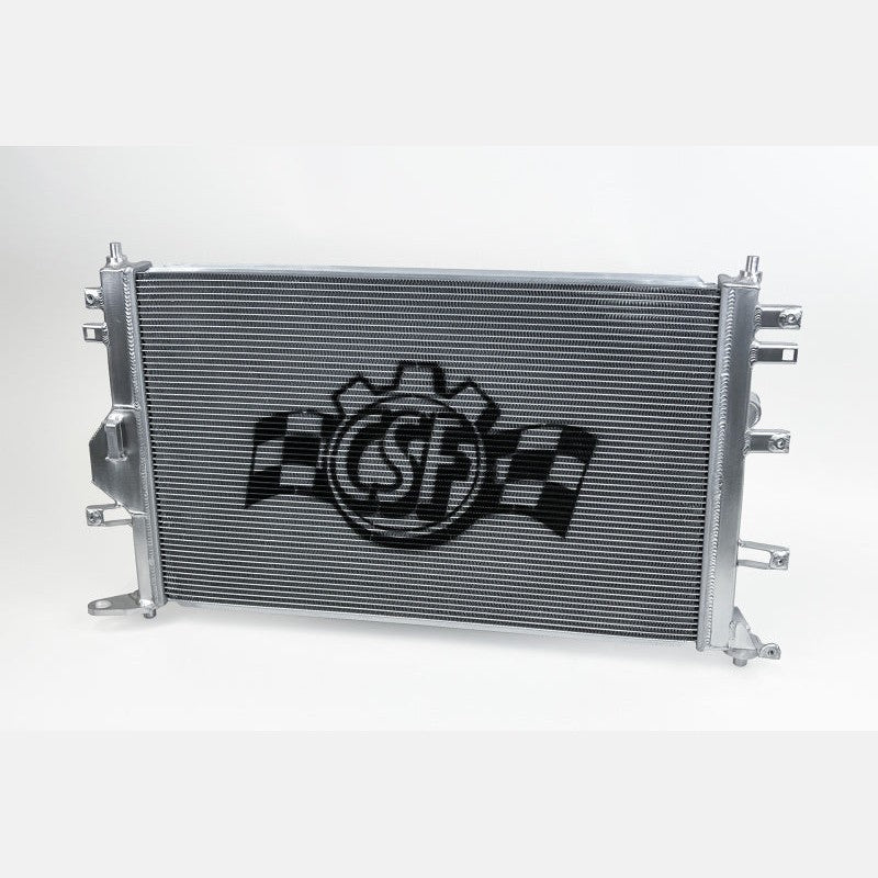 CSF 7233 High-Performance 42mm 2-row aluminum radiator with hand-brushed satin finish for 2023-2025 Toyota GR Corolla.