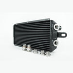 CSF 8168 high-performance TIG-welded aluminum oil cooler for 1976-1989 Porsche 911 and 930 Turbo right fender mounting.