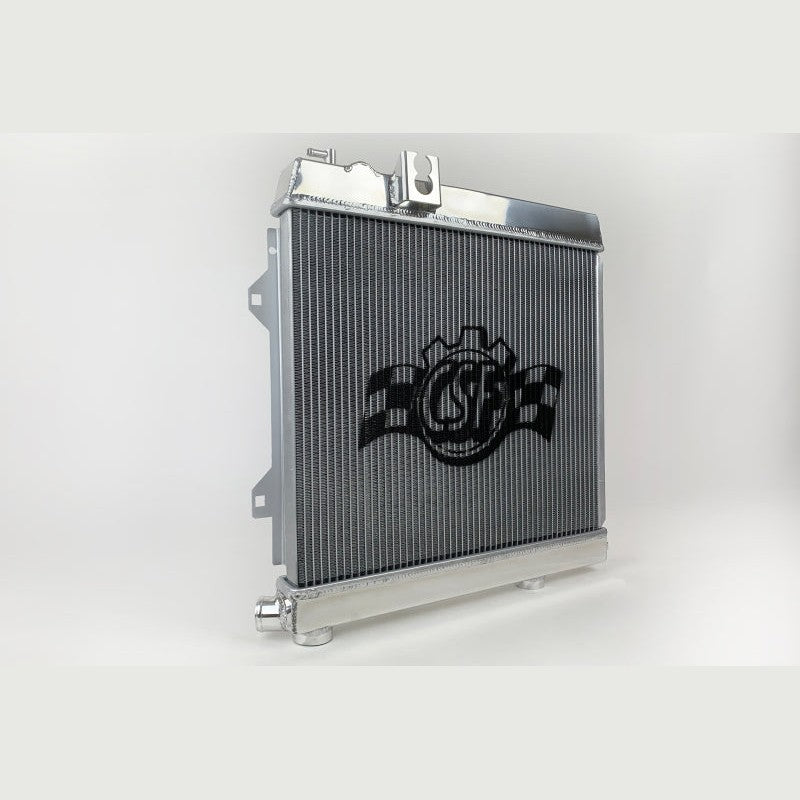 CSF 7063 high-performance all-aluminum radiator for 1988-1991 BMW M3 E30 featuring a mirror finish