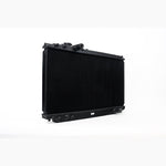CSF 2882B black finish all-aluminum 2-row performance radiator with CNC-machined fittings for Toyota MK4 Supra