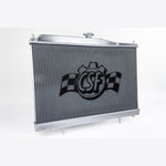 CSF 7230 high-performance all-aluminum 2-row radiator for Nissan Skyline R33 featuring a brushed finish and B-Tube core.