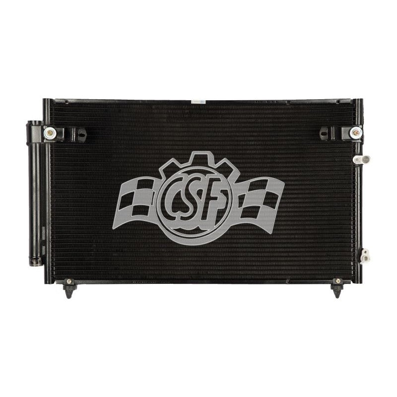 CSF aluminum A/C condenser for 1998-2005 Lexus GS300 featuring refrigerant ports and side mounting brackets.
