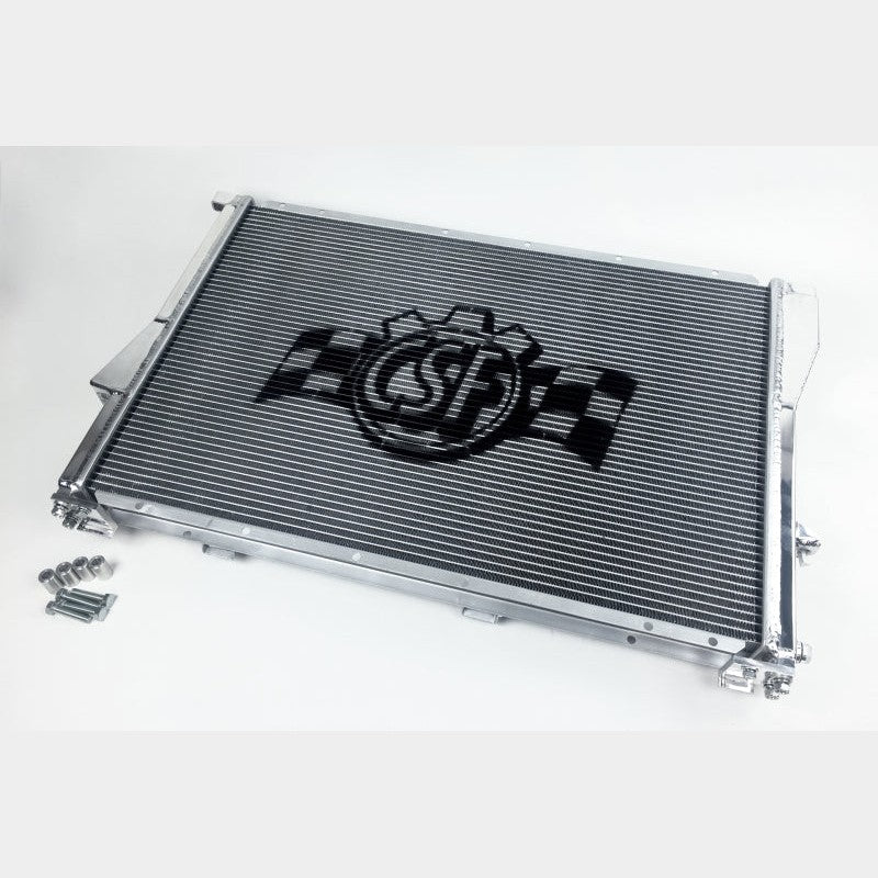 CSF 7064 High-Performance 2-row all-aluminum radiator with B-Tube core and satin finish for 1999-2003 BMW 540i.