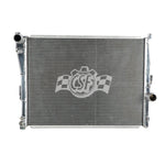 CSF 3055 performance aluminum radiator with a 2-row B-Tube core and CNC machined fittings for BMW E46 and Z4.