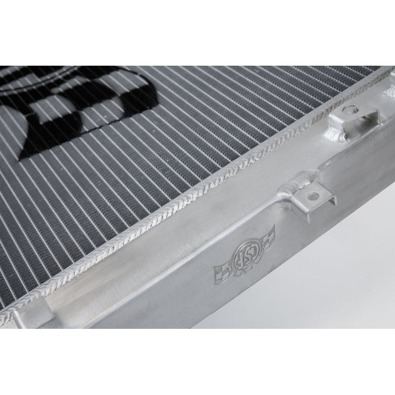 CSF 7204 satin finish all-aluminum 2-row radiator with CNC-machined brackets for Audi B5 A4 1.8T manual models